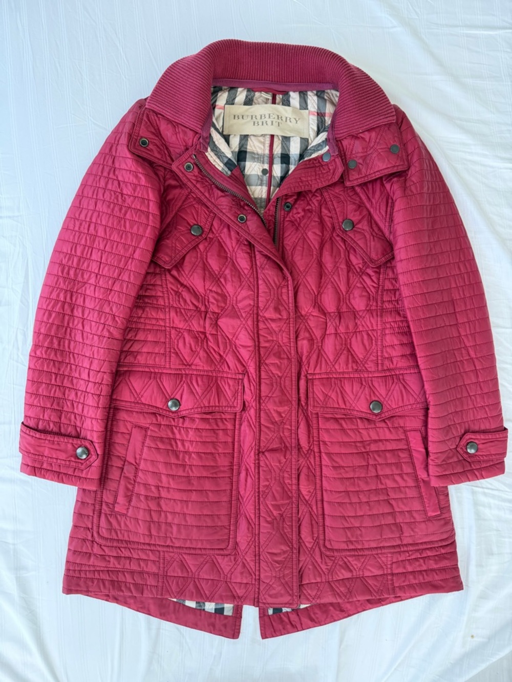 Burberry diamond quilt Women's Quilted Red Coat jacket